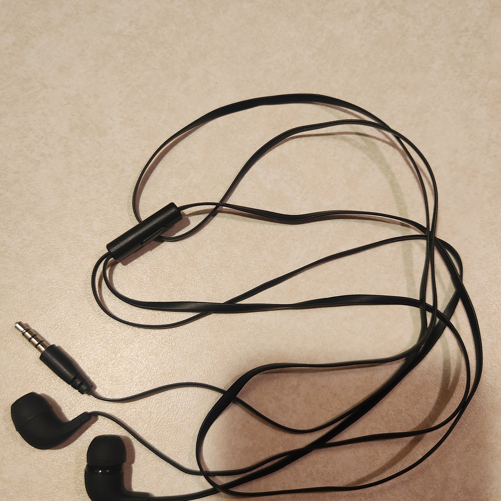 Black Wired Earbuds with Microphone